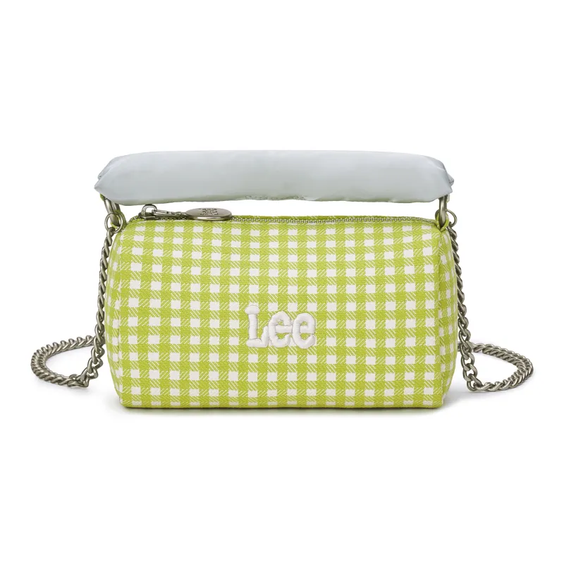 Lee Fabric Chinese Steamed Bun Bag, Handbag, Shoulder Bag, Crossbody Bag Large Size Women's Green Plaid-1