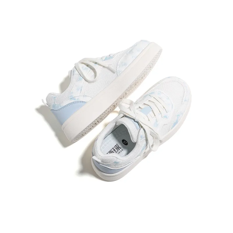 HUANQIU Abrasion Resistant, Lightweight, And Breathable Low Top Skateboard Shoes Women's White Blue-2