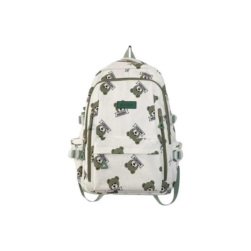 AIBAG Nylon Backpack Unisex Black/Green/Pink/Coffee-6