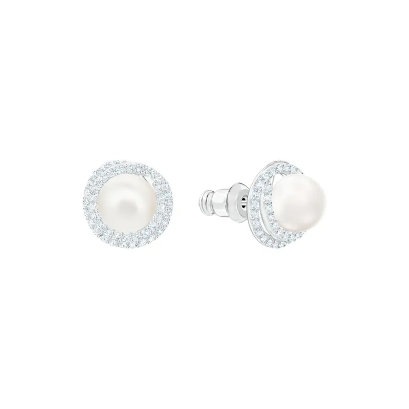 Swarovski Crystal Stud Earrings Women's White-1