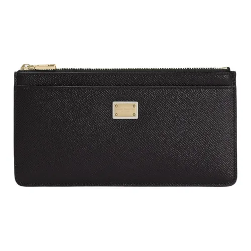 Dolce & Gabbana Calfskin Card Holder Large Size Women's Black
