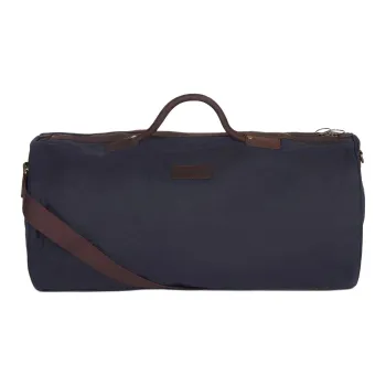 BARBOUR Wax Cotton Travel Bag Men's Marine Blue