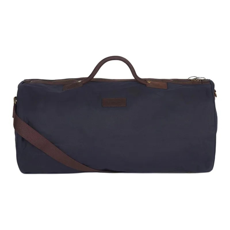 BARBOUR Wax Cotton Travel Bag Men's Marine Blue-0