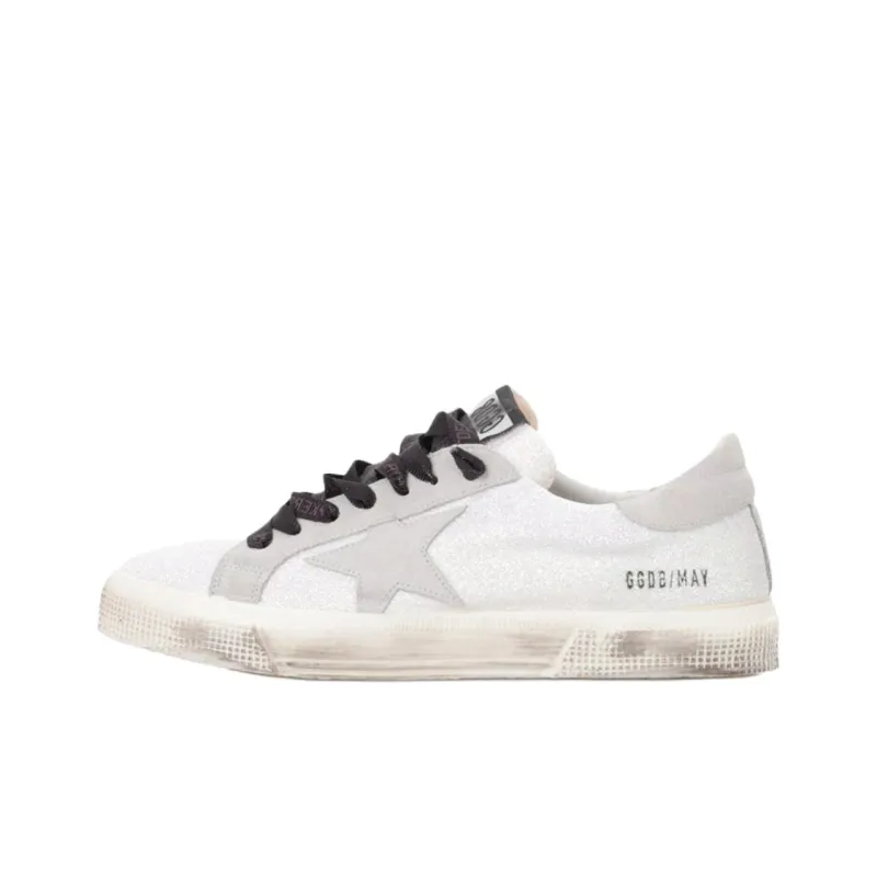 Golden Goose May Low Top Skateboard Shoes Women's Gray White-0