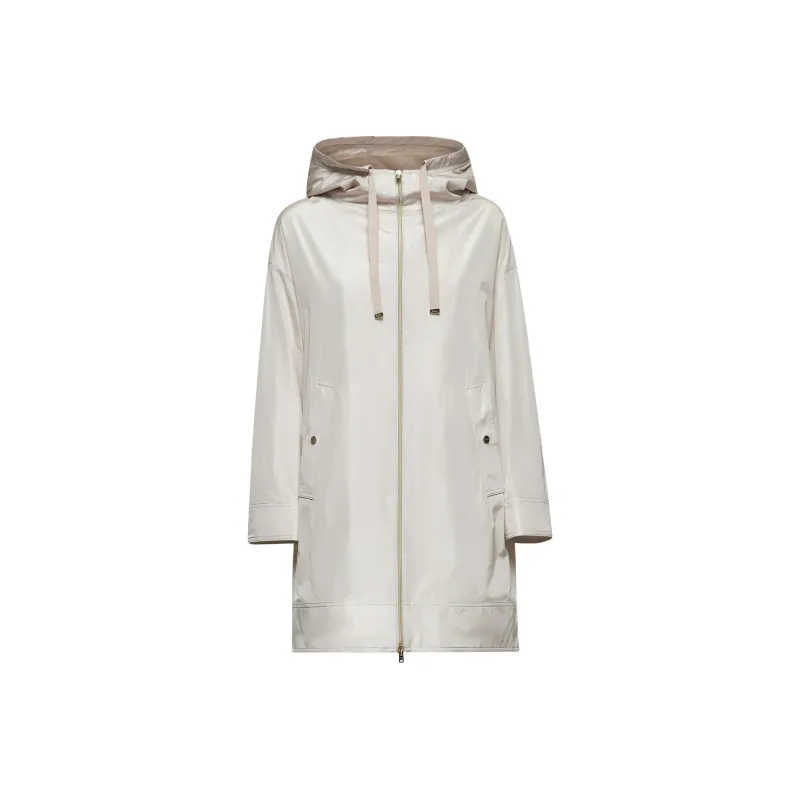 HERNO Hooded Drawstrign Zip Up Raincoat-0