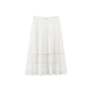 CHUU Casual Long Skirts Women's White