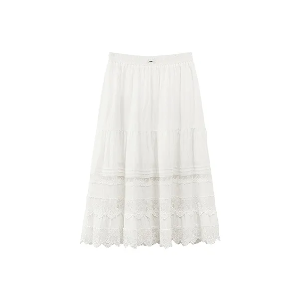 CHUU Casual Long Skirts Women's White-0