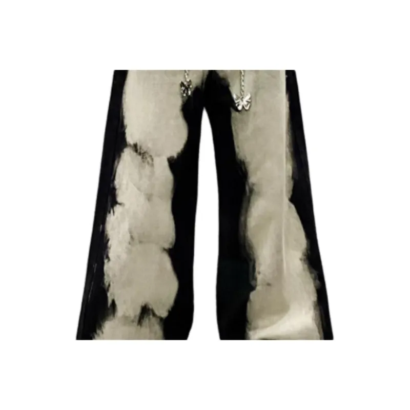 KUNZHUDAXIANG Jeans Unisex Smudge Black-4