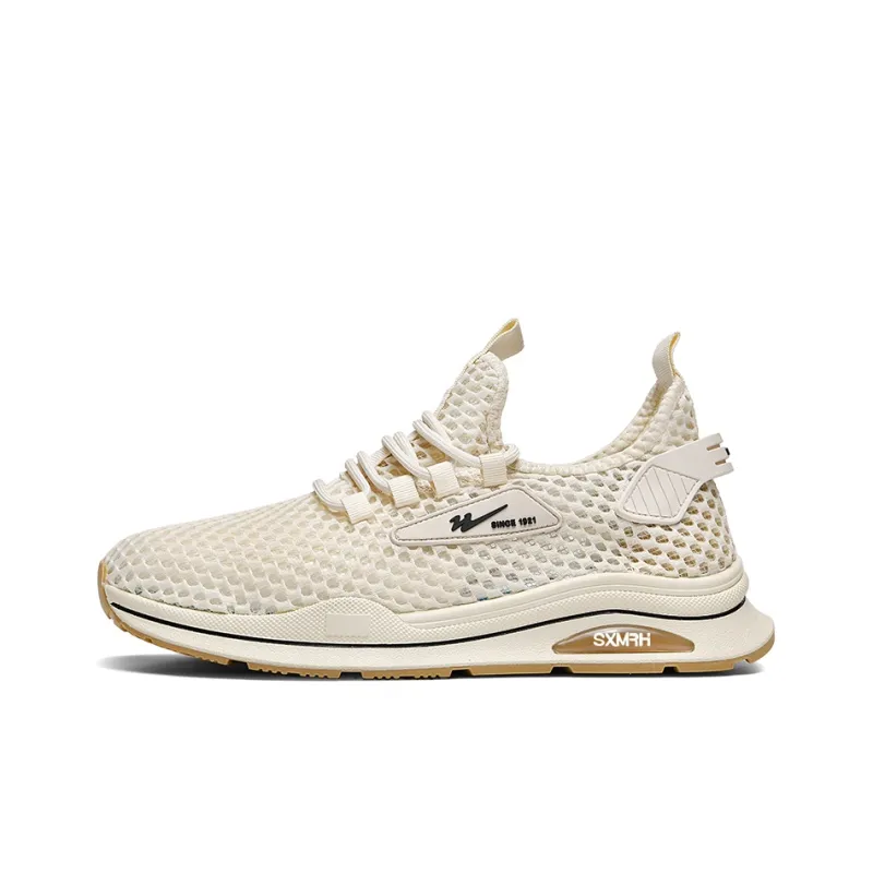 Binary Height Increasing Lightweight Slip Resistant Low Top Casual Shoes Men's Beige-0