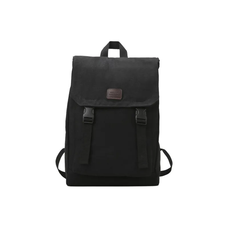 GEERDUN Canvas Backpack Unisex Black, Khaki-0