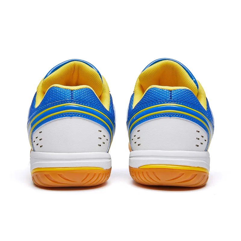 VOIT Cushioning, Slip Resistant, And Breathable Functionality Low Top Table Tennis Shoes Unisex White Blue-5