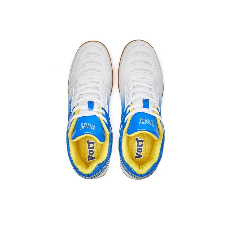 VOIT Cushioning, Slip Resistant, And Breathable Functionality Low Top Table Tennis Shoes Unisex White Blue-4