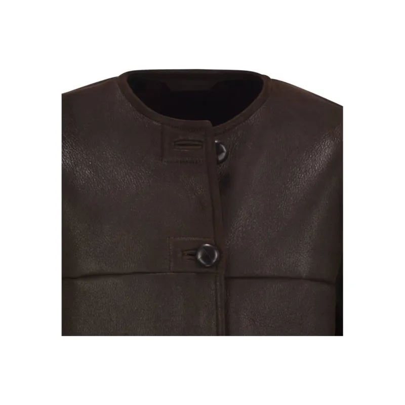 WEEKEND MaxMara Borbone Buttoned Crewneck Coat-3