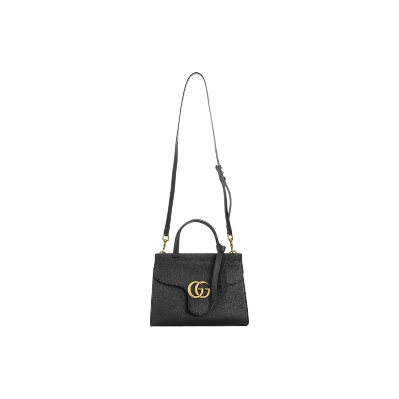 GUCCI Calfskin One Shoulder Handbag Women's Black-4