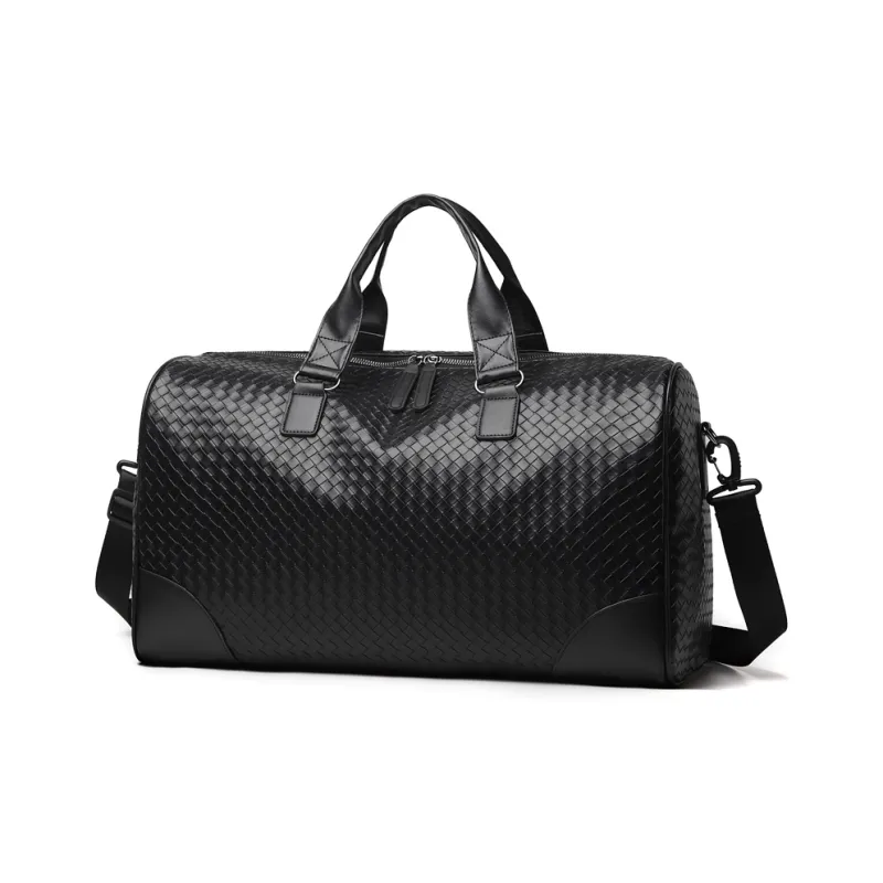 H YXIANG PU Travel Bag Unisex Black-1