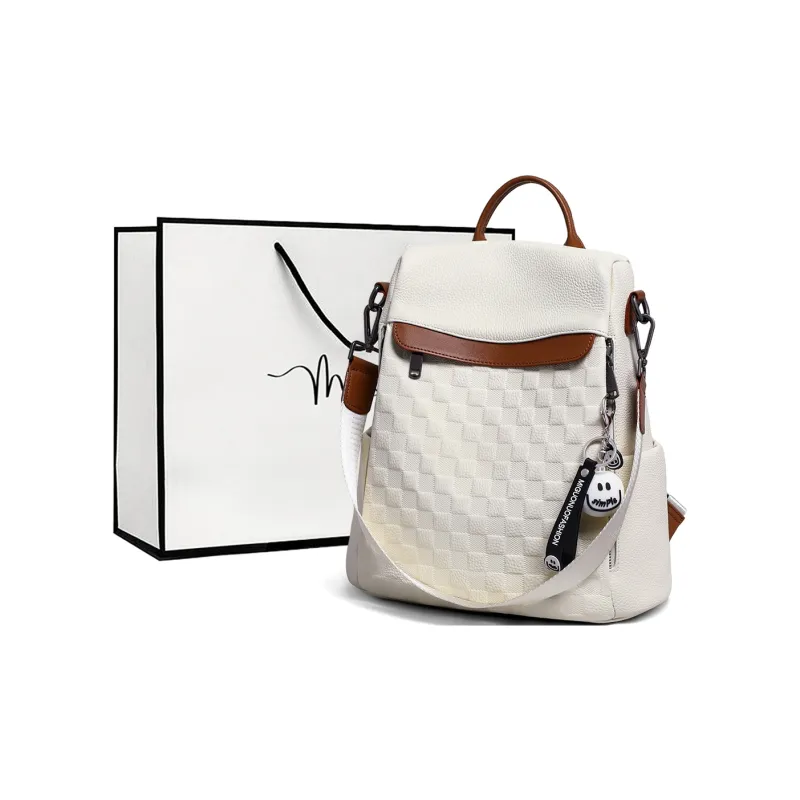MILLIE'S Cow Leather Backpack Women's Ecru-0