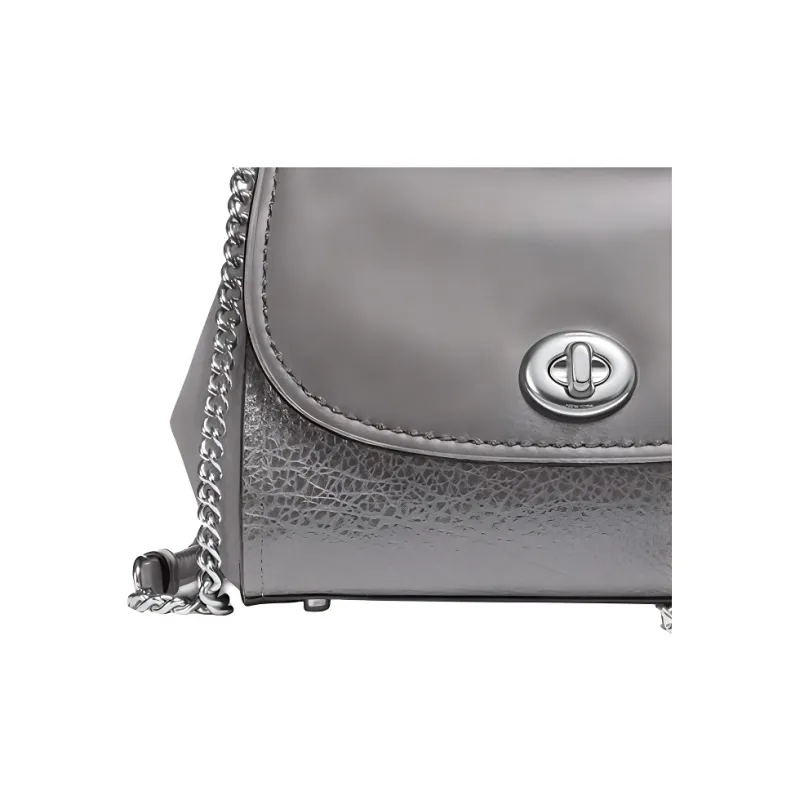 COACH Faye Cow Leather Crossbody Bag Small Size Women's Metal Silver-2
