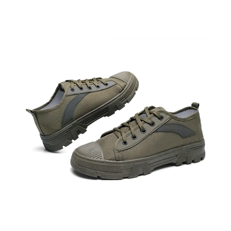 Strongman Casual Shoes Men Low Top Coffee/Green-7