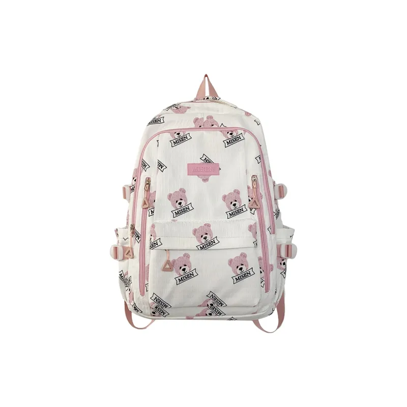 AIBAG Nylon Backpack Unisex Black/Green/Pink/Coffee-12