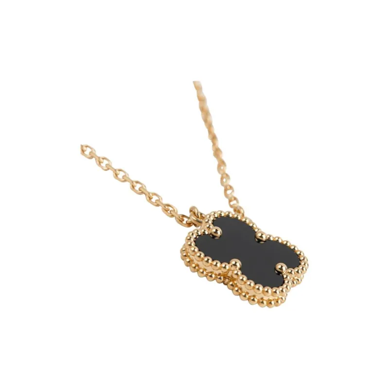 Van Cleef & Arpels 2010s 18K Yellow Gold Alhambra Diamond Necklace-2