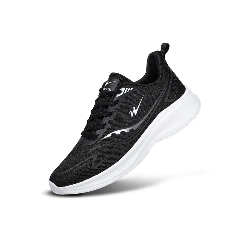 Binary Cushioning Rebound Height Increasing Lightweight Slip Resistant Low Top Running Shoes Men's Black White-2
