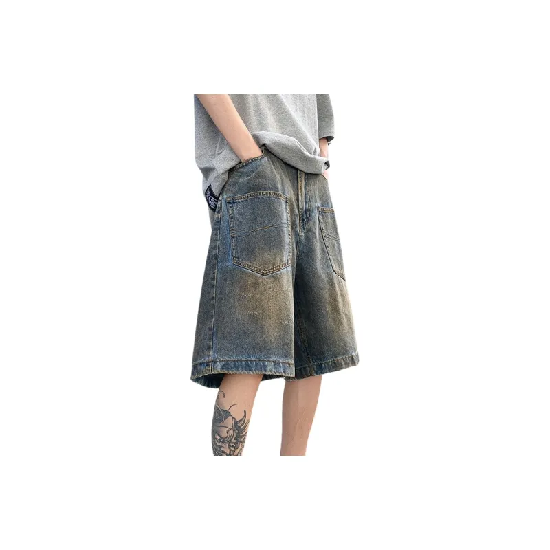 Fakeyoung Denim Shorts Unisex Vintage Blue-0