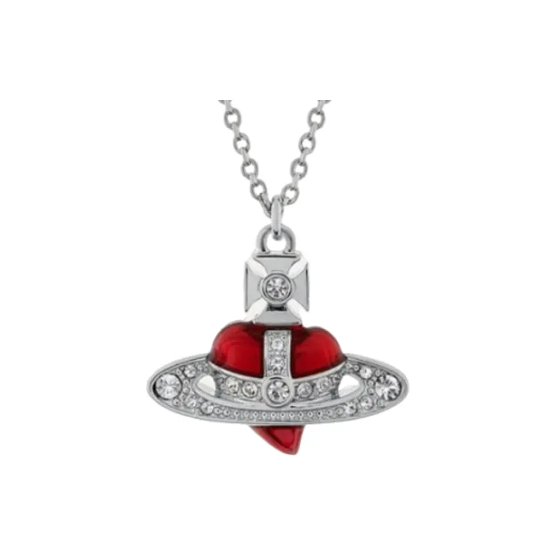 Vivienne Westwood Brass, Silver Plated Necklaces Unisex Silver Red-2