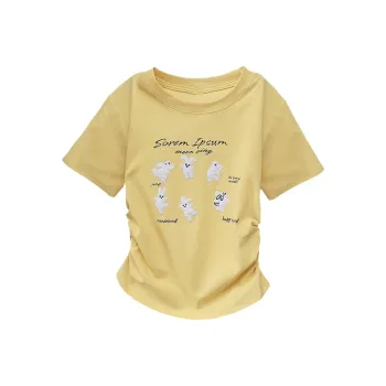 DOKZB T Shirts Women's Yellow