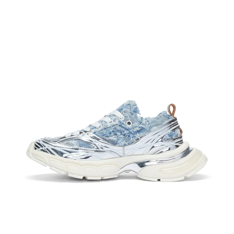 SMILEREPUBLIC SKYLINE Cushioning Height Increase Low Top Chunky Sneakers Unisex Blue White-1