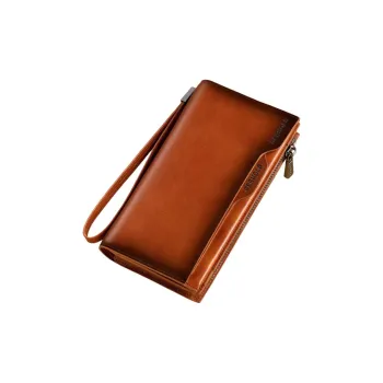 Gorora Top Grain Cow Leather Wallet Unisex Yellow Brown/Coffee/Classic Black/Blue Gray