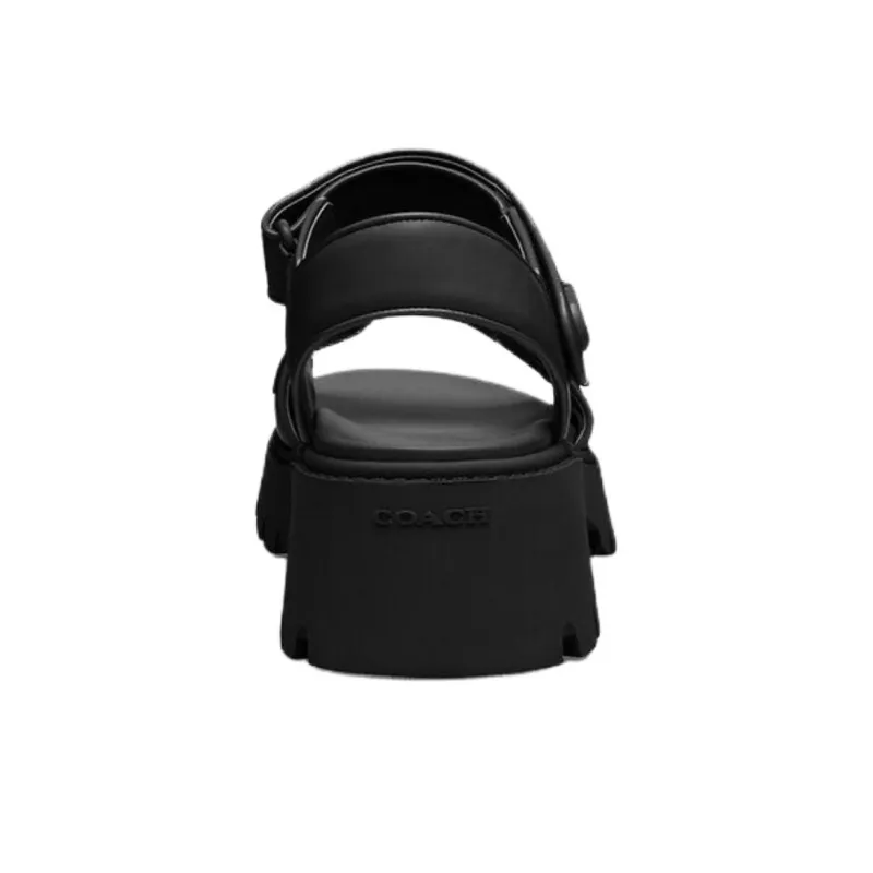 COACH Brynn One Strap Sandals 2.5cm Women's Black-3