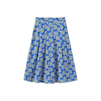 Wiggle Wiggle High Rise Mid Length A Line Skirt Casual Long Skirt Women's Blue