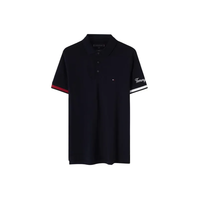 Tommy Hilfiger Polo Shirt Men's Deep Sea Navy Blue-0