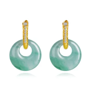 LOVING African Emerald Jade Earrings Women's