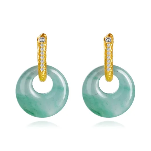 LOVING African Emerald Jade Earrings Women's