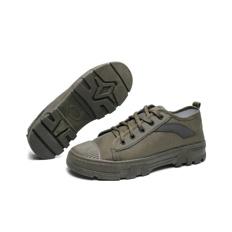 Strongman Casual Shoes Men Low Top Coffee/Green-8