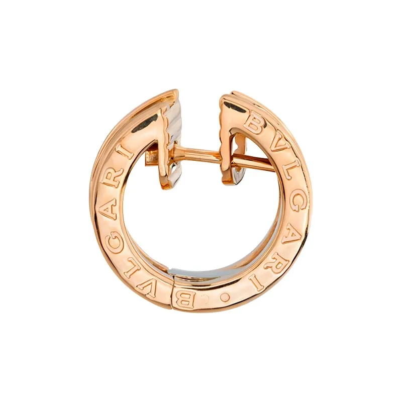 BVLGARI B.Zero1 Series 18K Rose Gold Earrings Unisex Rose Gold-1