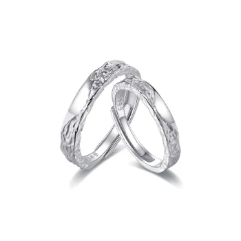 Wylyp 999 Fine Silver Sterling Silver Rings Unisex Silver white Gift Box