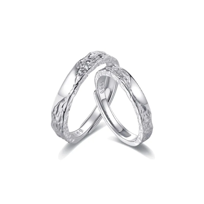 Wylyp 999 Fine Silver Sterling Silver Rings Unisex Silver white Gift Box-0