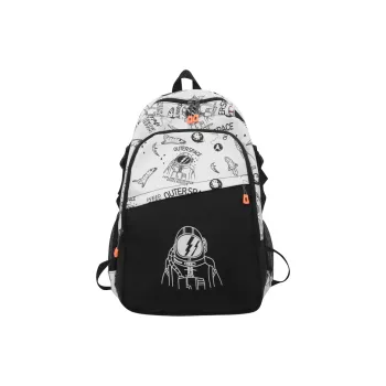 AIBAG Nylon Backpack Unisex White/Black/Khaki