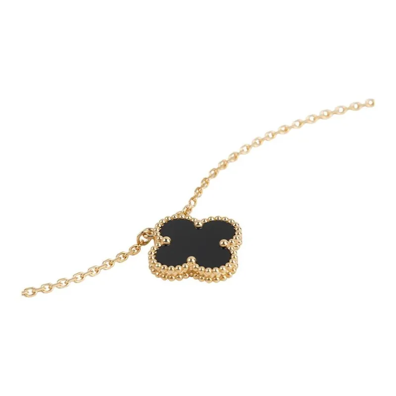 Van Cleef & Arpels 2010s 18K Yellow Gold Alhambra Diamond Necklace-1