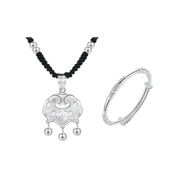 CHINA GOLD 999 Fine Silver Necklaces Women's