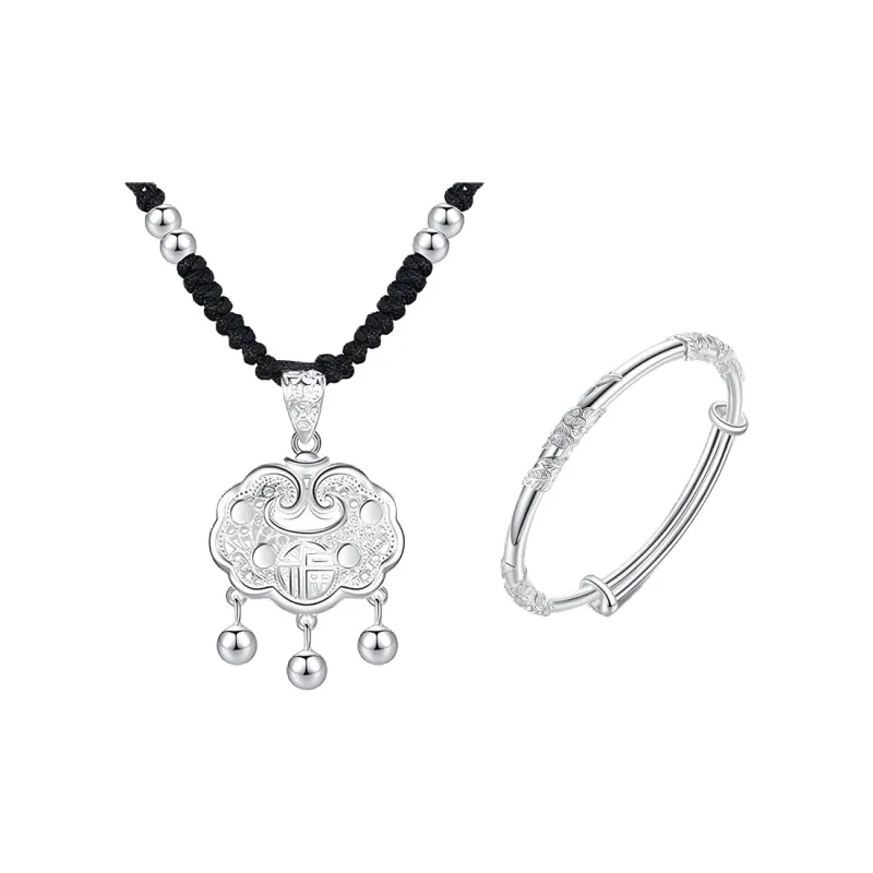 CHINA GOLD 999 Fine Silver Necklaces Women's-0