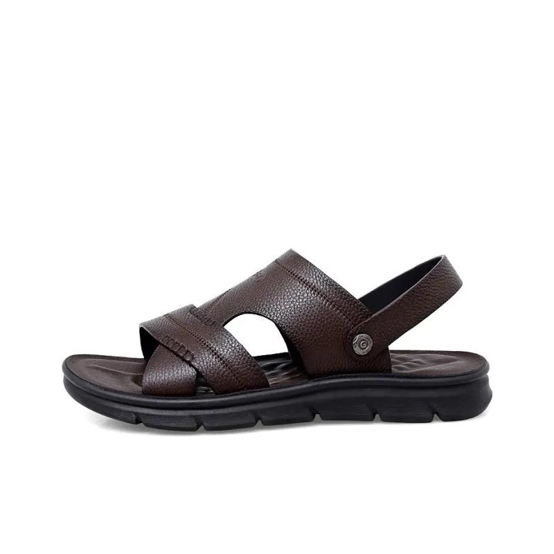 GESENLANG Beach Sandals Men Black/Brown-5