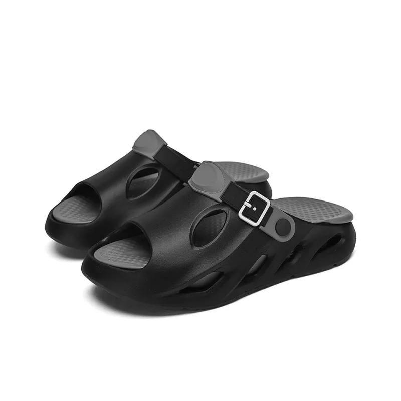 OUGLEMEN Beach Sandals Men Black Gray/Black Purple/Beige Brown/White Moon/Olive Green-3