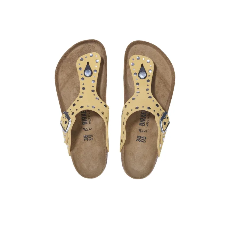 Birkenstock Gizeh EVA Abrasion Resistant Flip Flops Women's Yellow Brown Narrow-3