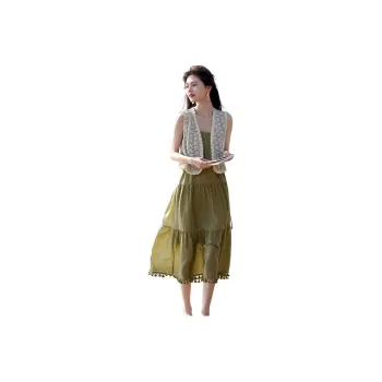 XWI Two Piece Skirt Sets Women's Beige White & Green
