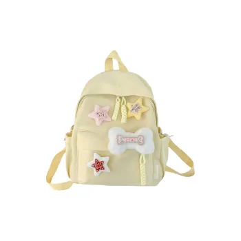 BRABOSTON Nylon Fabric Backpack Unisex Pink/Green/Yellow/Black/White