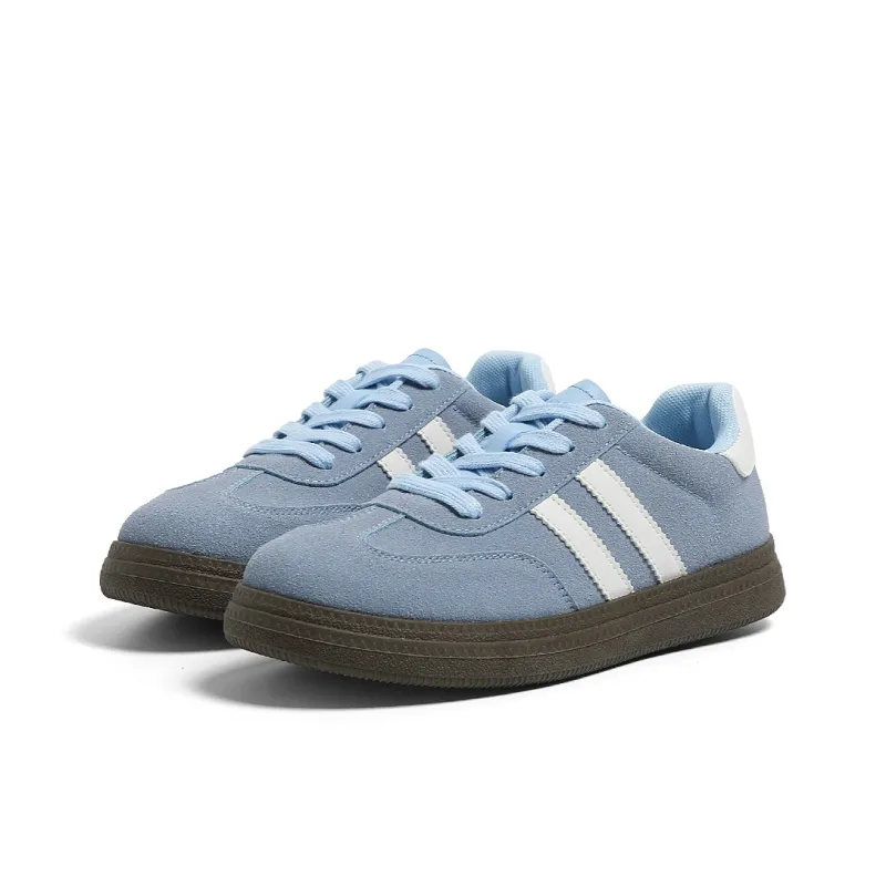 HUANQIU Slip Resistant, Lightweight, And Breathable Low Top Skateboard Shoes Women's Blue-2