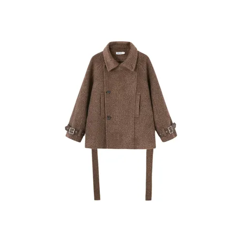 DIDDI MODA 커피 색상 여성 코트